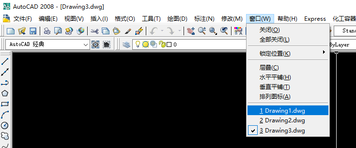 CAD如何找回切换不同图形的选项卡